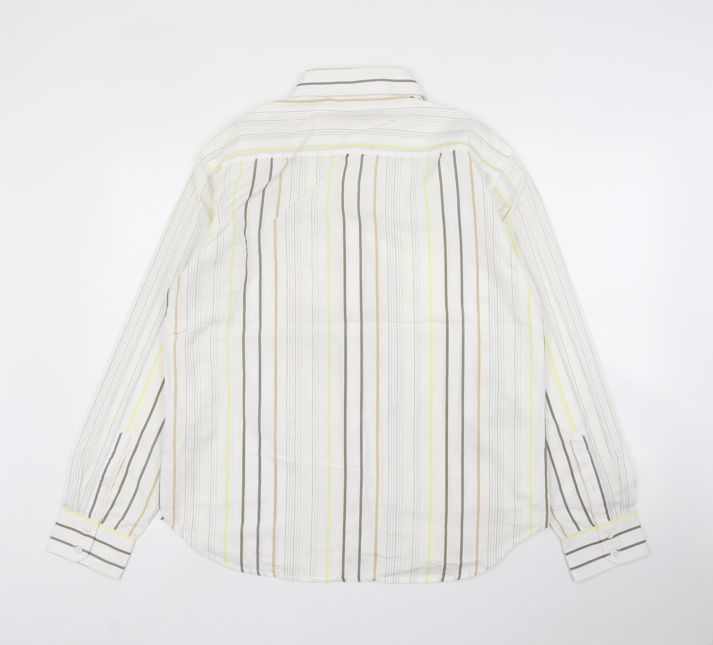 French Connection Mens Beige Striped   Button-Up Size XL