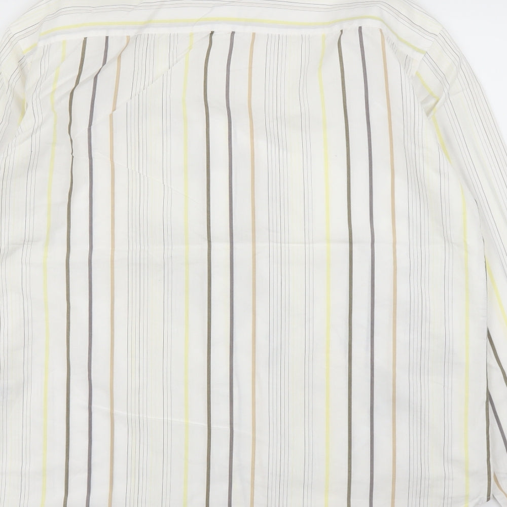 French Connection Mens Beige Striped   Button-Up Size XL