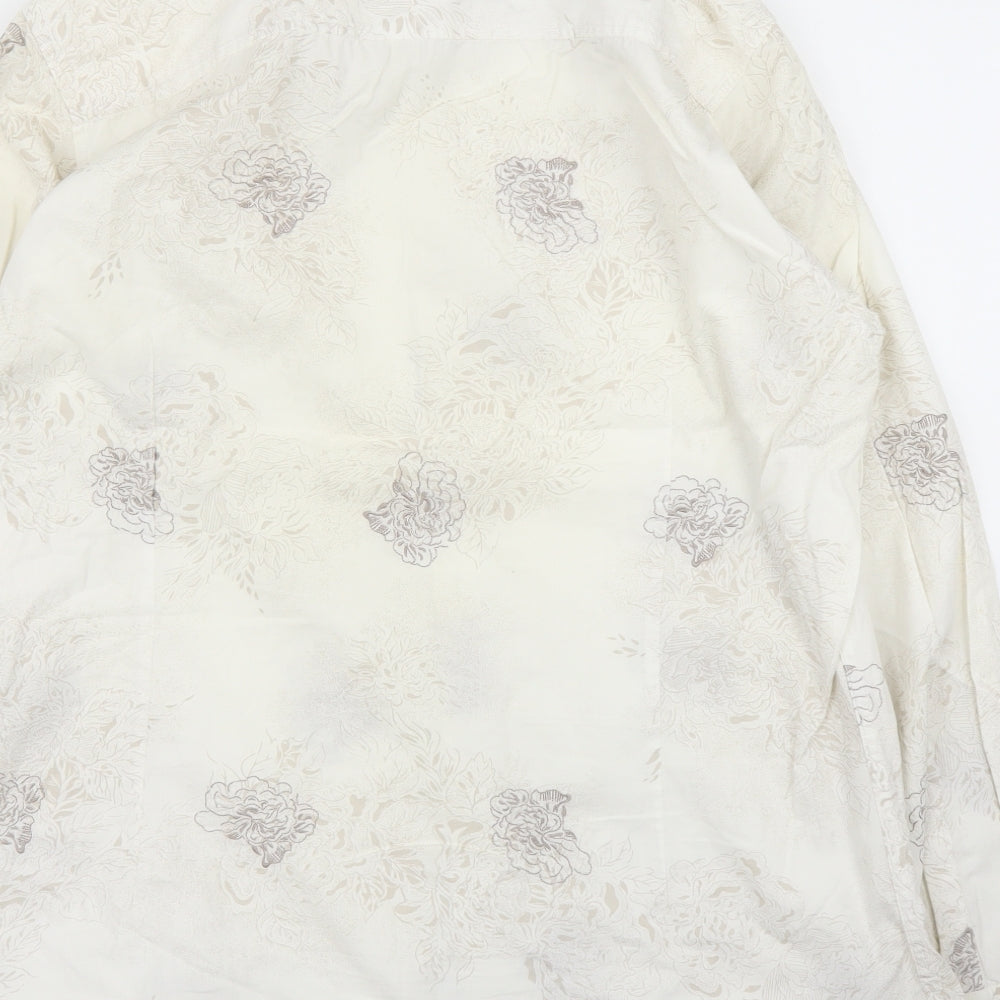 River Island Mens Beige Floral   Button-Up Size L