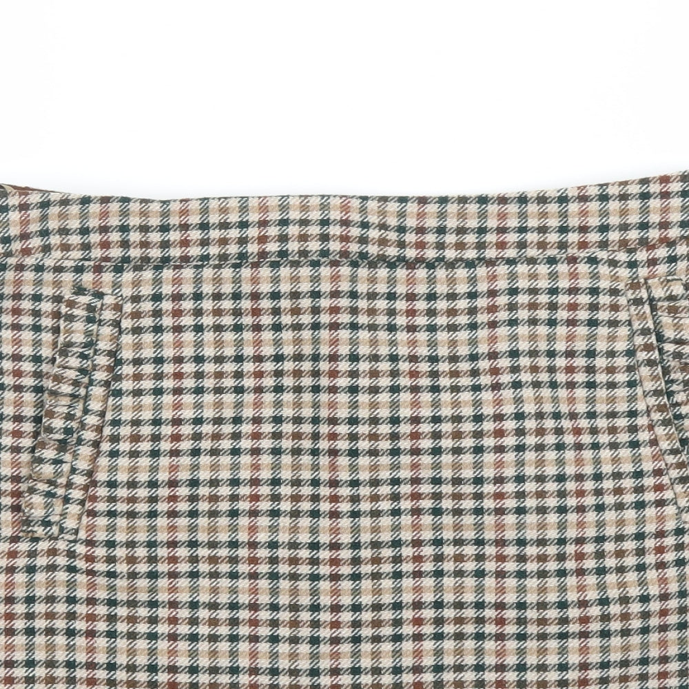 F&F Womens Brown Houndstooth  A-Line Skirt Size 12