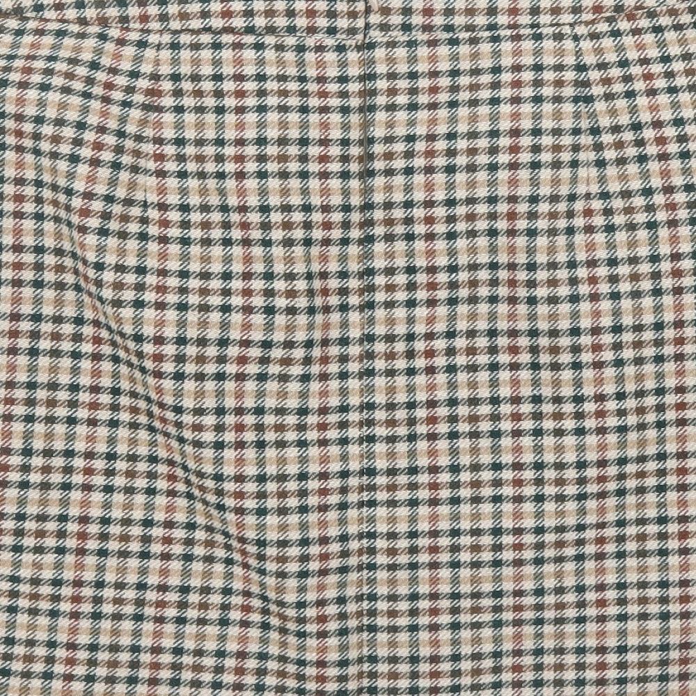 F&F Womens Brown Houndstooth  A-Line Skirt Size 12