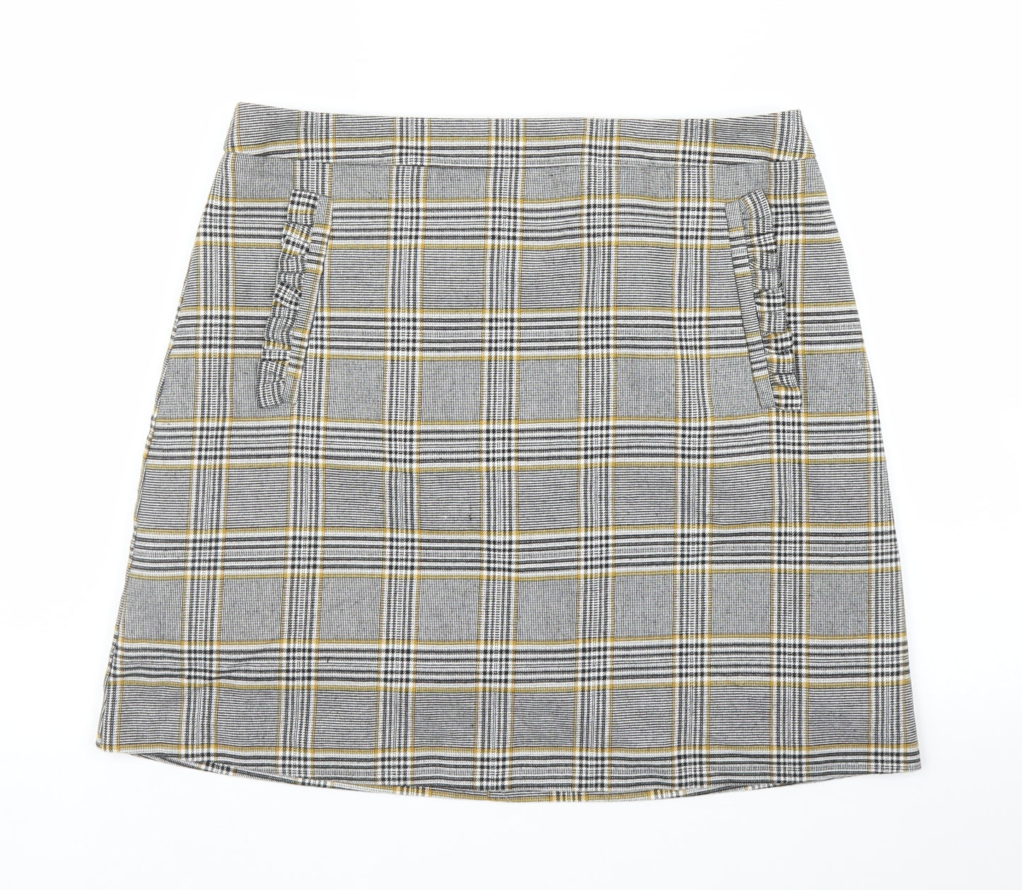 F&F Womens Grey Plaid  A-Line Skirt Size 12