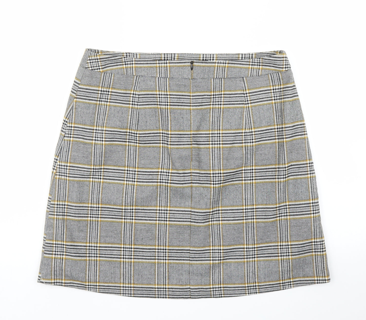 F&F Womens Grey Plaid  A-Line Skirt Size 12