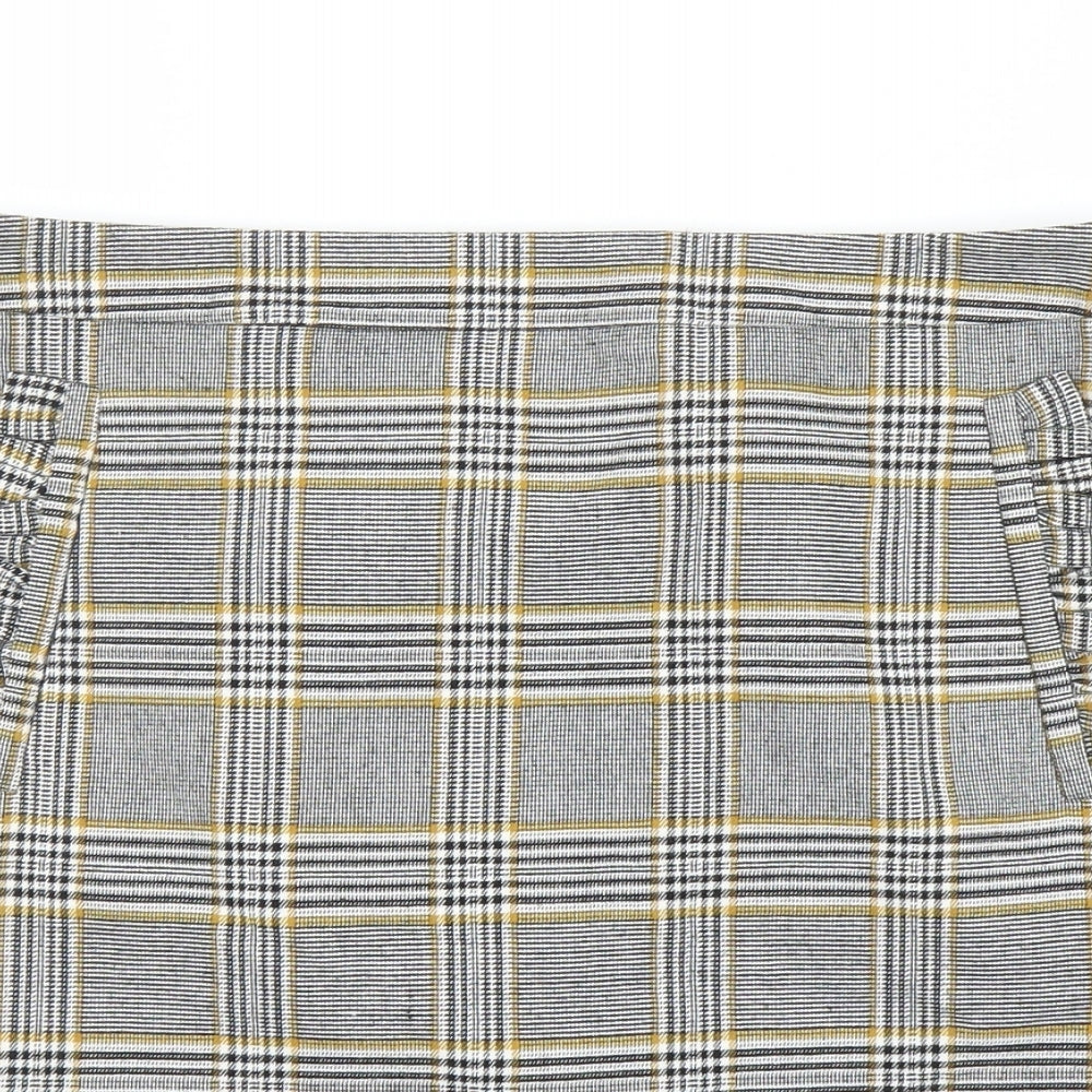 F&F Womens Grey Plaid  A-Line Skirt Size 12