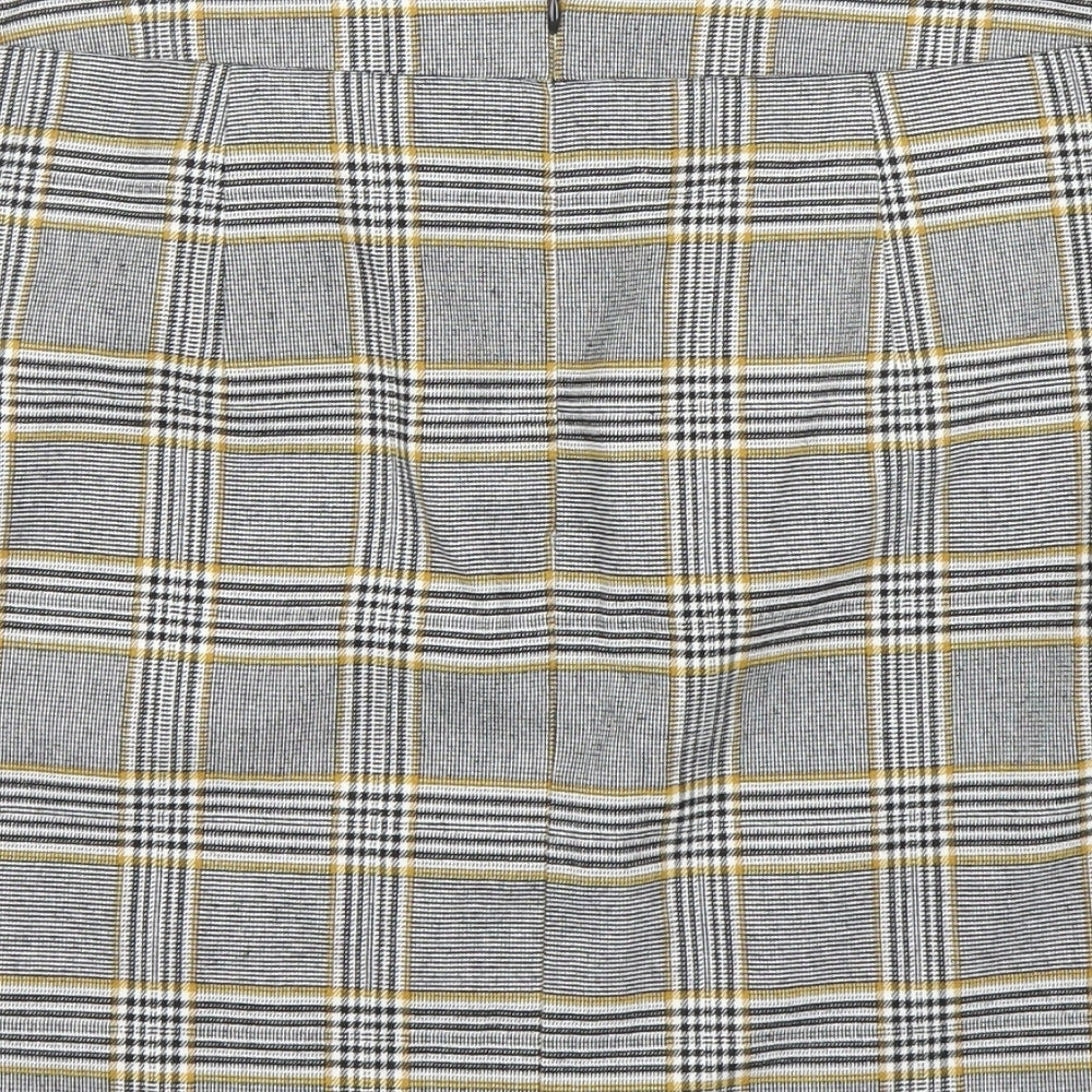 F&F Womens Grey Plaid  A-Line Skirt Size 12