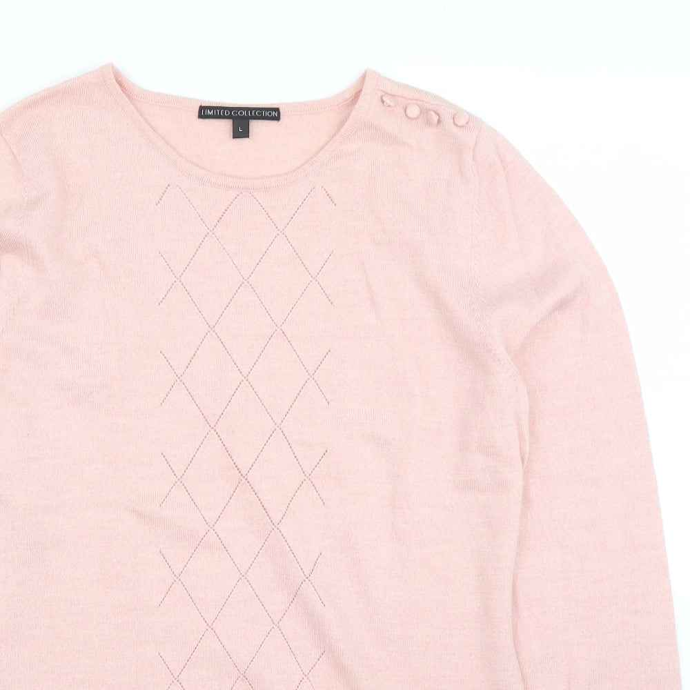 M&S Womens Pink   Pullover Jumper Size L