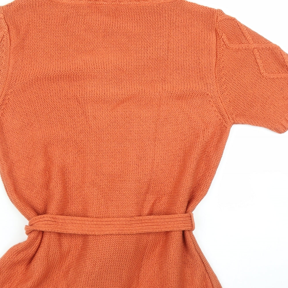 M&S Womens Orange   Cardigan Jumper Size M