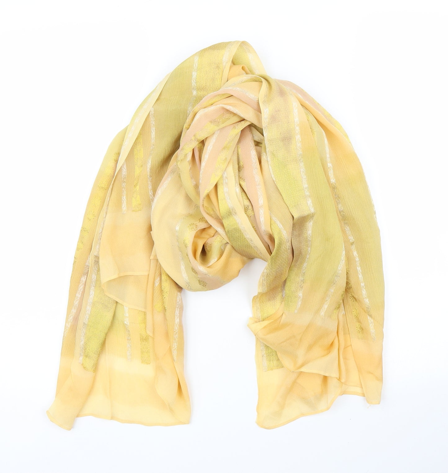Preworn Unisex Yellow Striped   Shawl/Wrap
