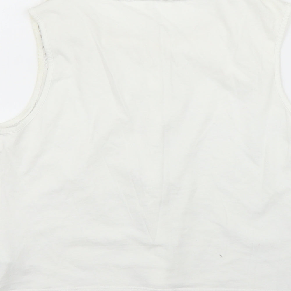 M&S Womens White Floral  Basic Blouse Size 10