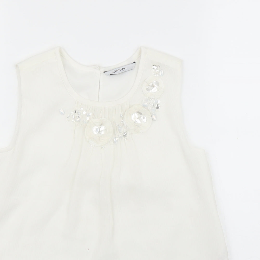George Girls White   Basic Blouse Size 8 Years