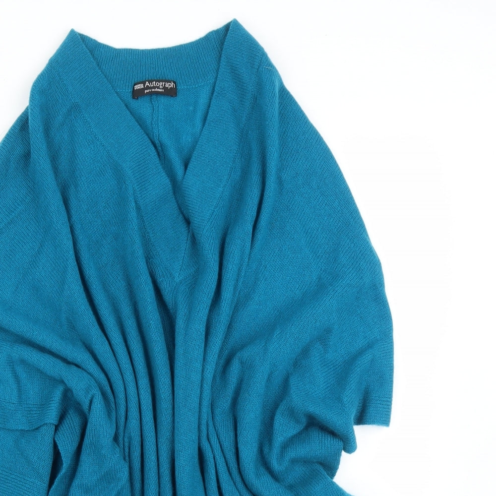 M&S Womens Blue   Cape Jumper One Size