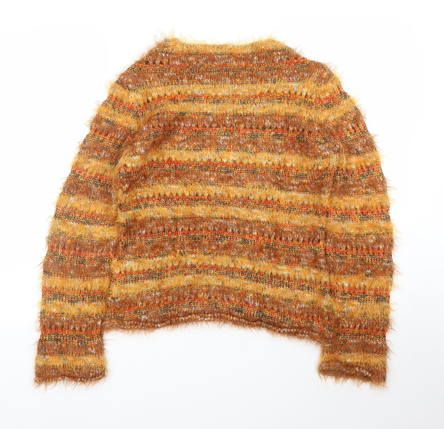 &S Womens Orange Striped  Pullover Jumper Size M