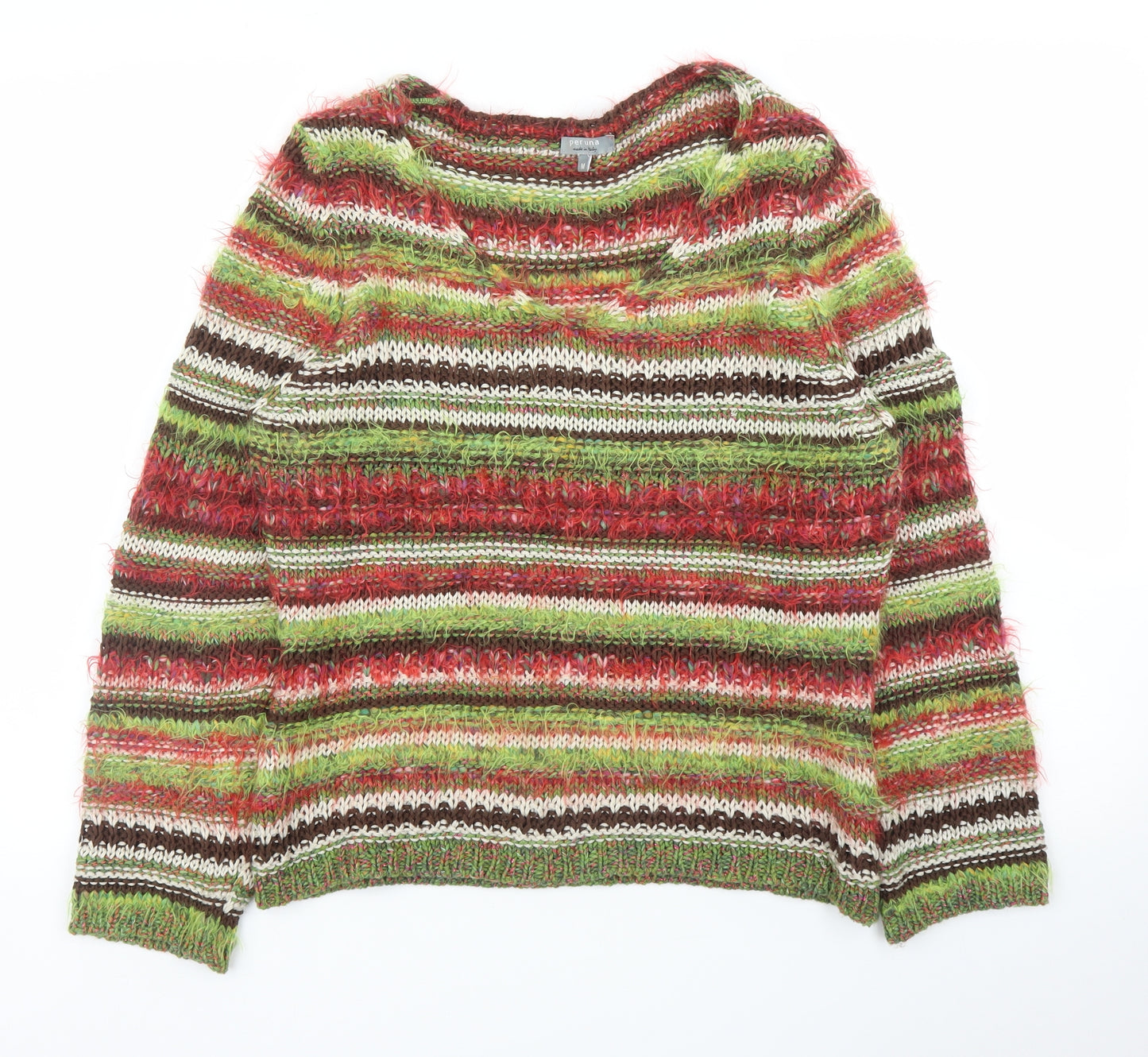 M&S Womens Red Striped  Pullover Jumper Size 14