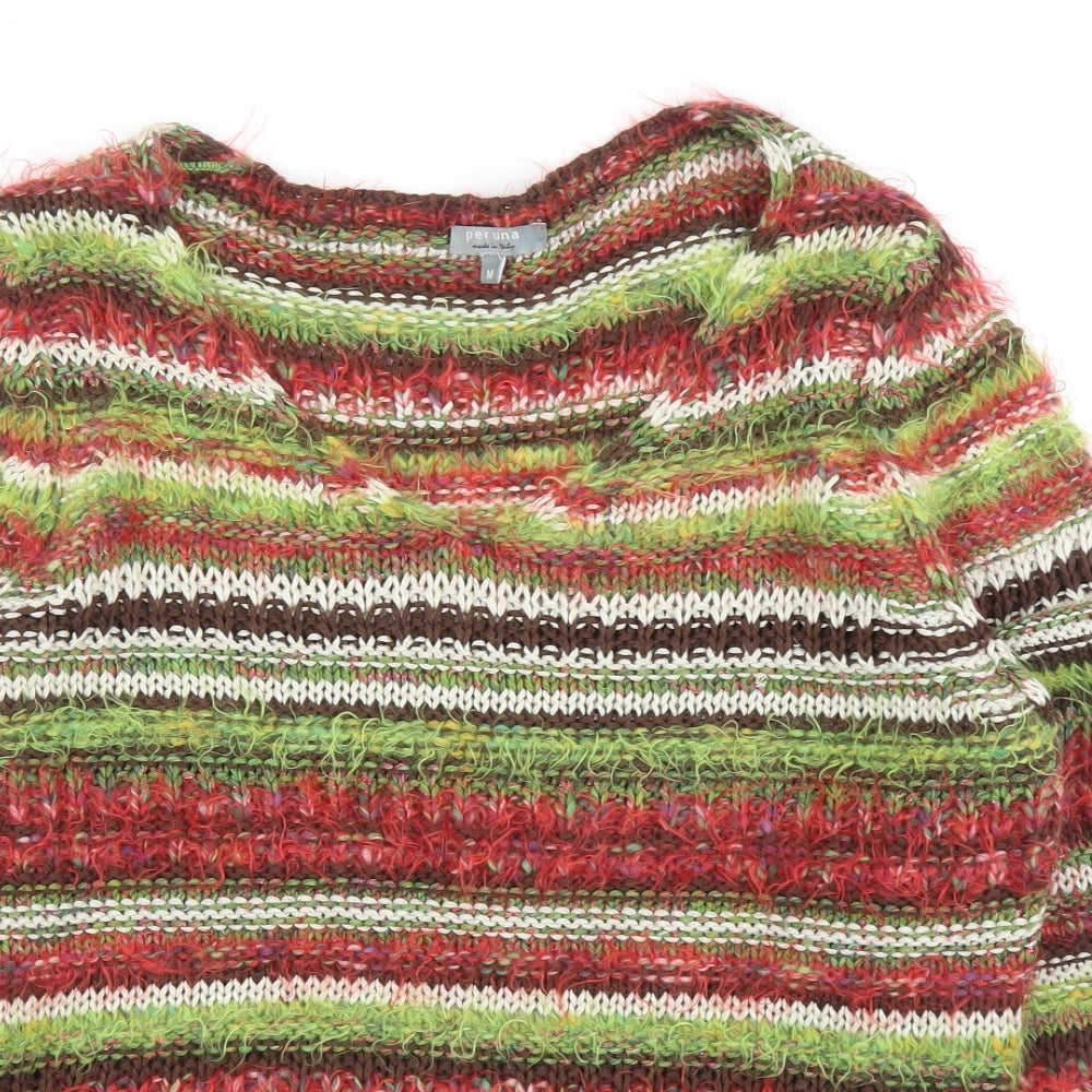 M&S Womens Red Striped  Pullover Jumper Size 14