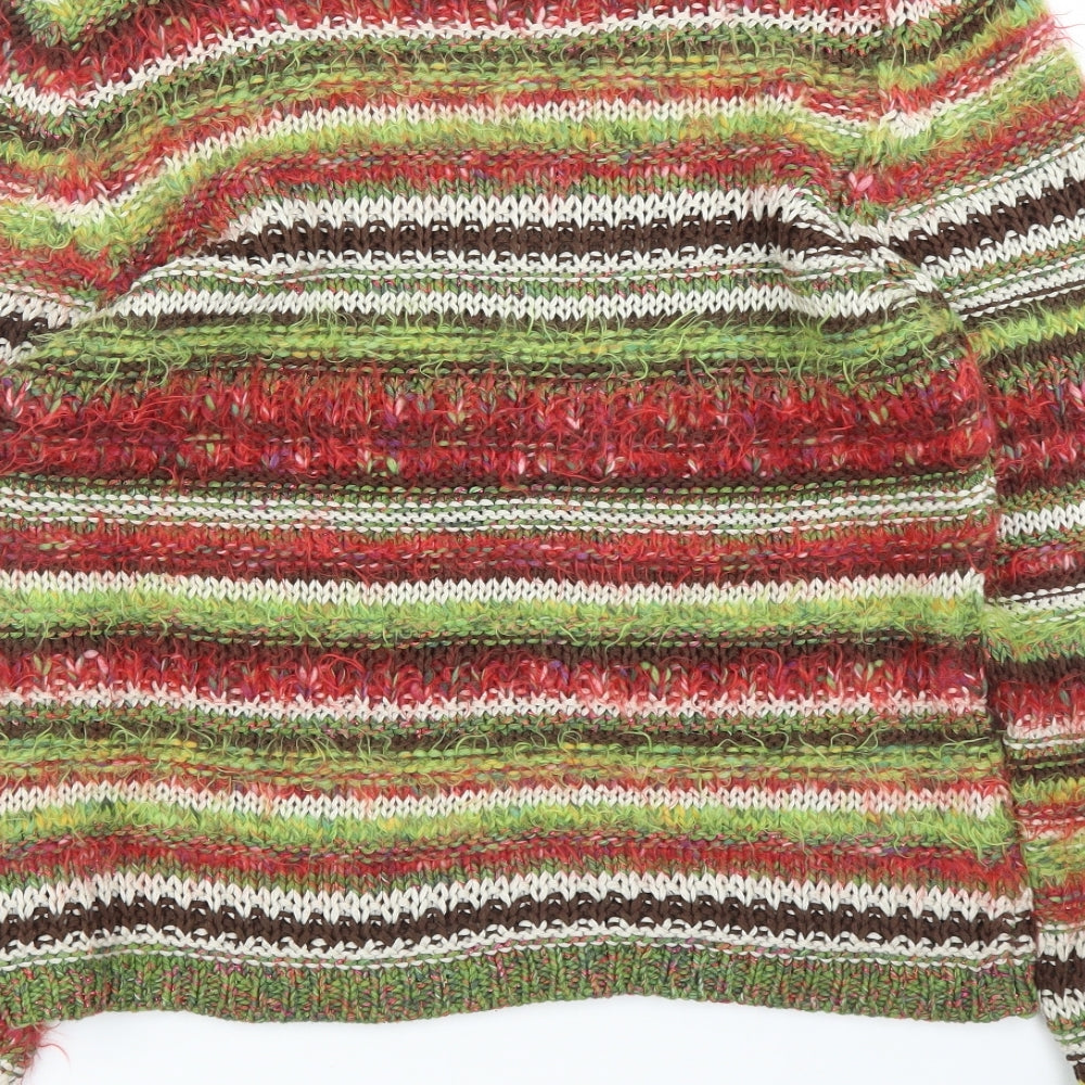 M&S Womens Red Striped  Pullover Jumper Size 14