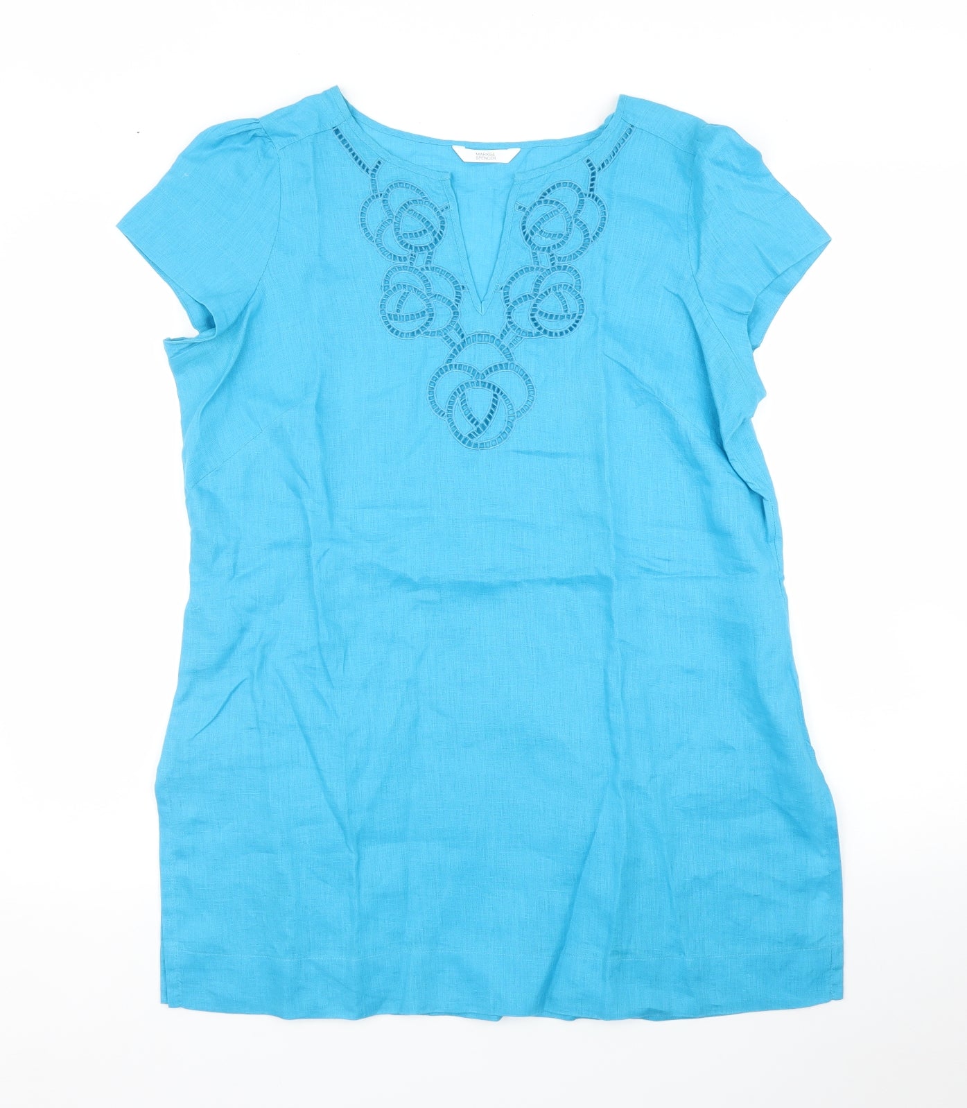 M&S Womens Blue   Tunic Blouse Size 14