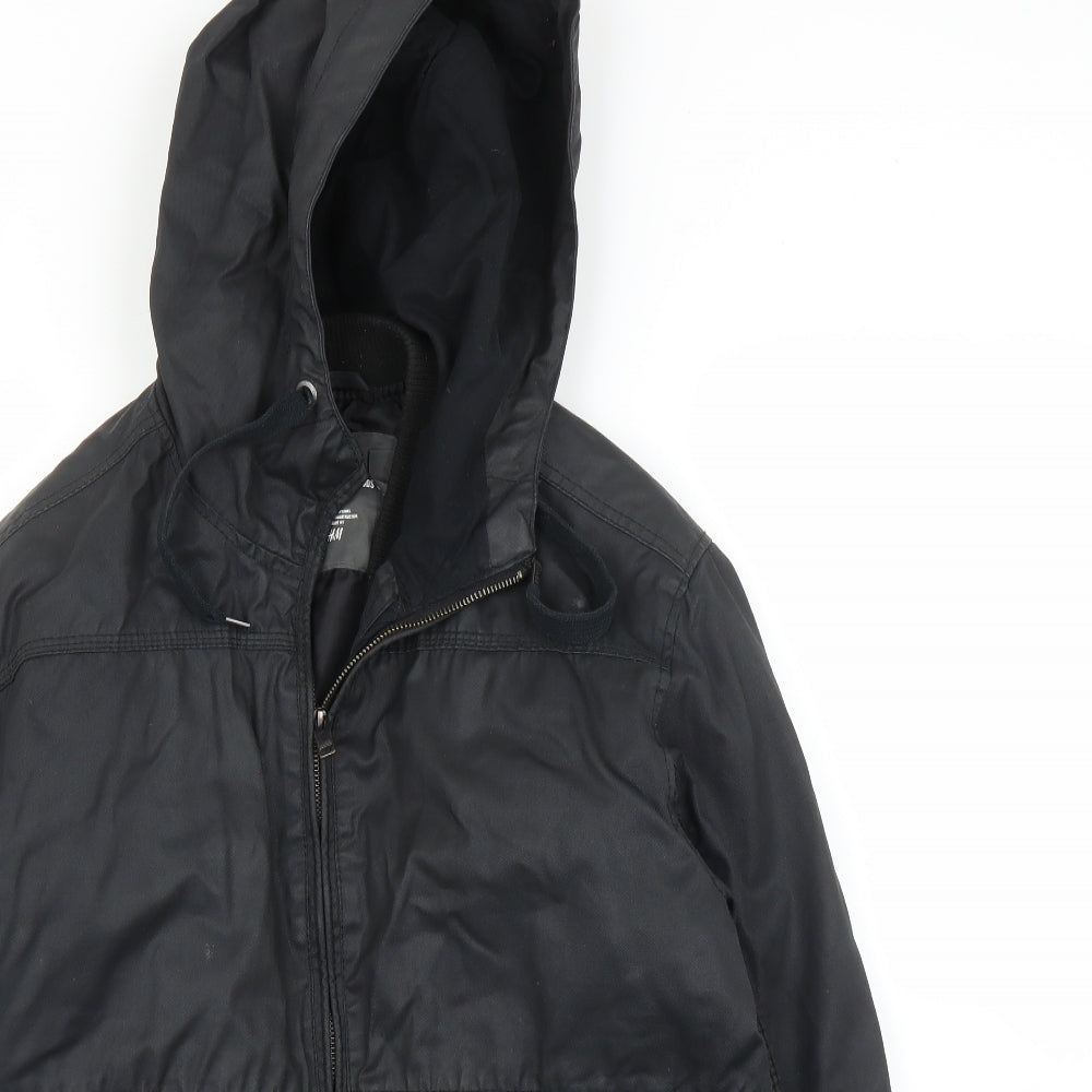 H&M Mens Black   Bomber Jacket Coat Size M