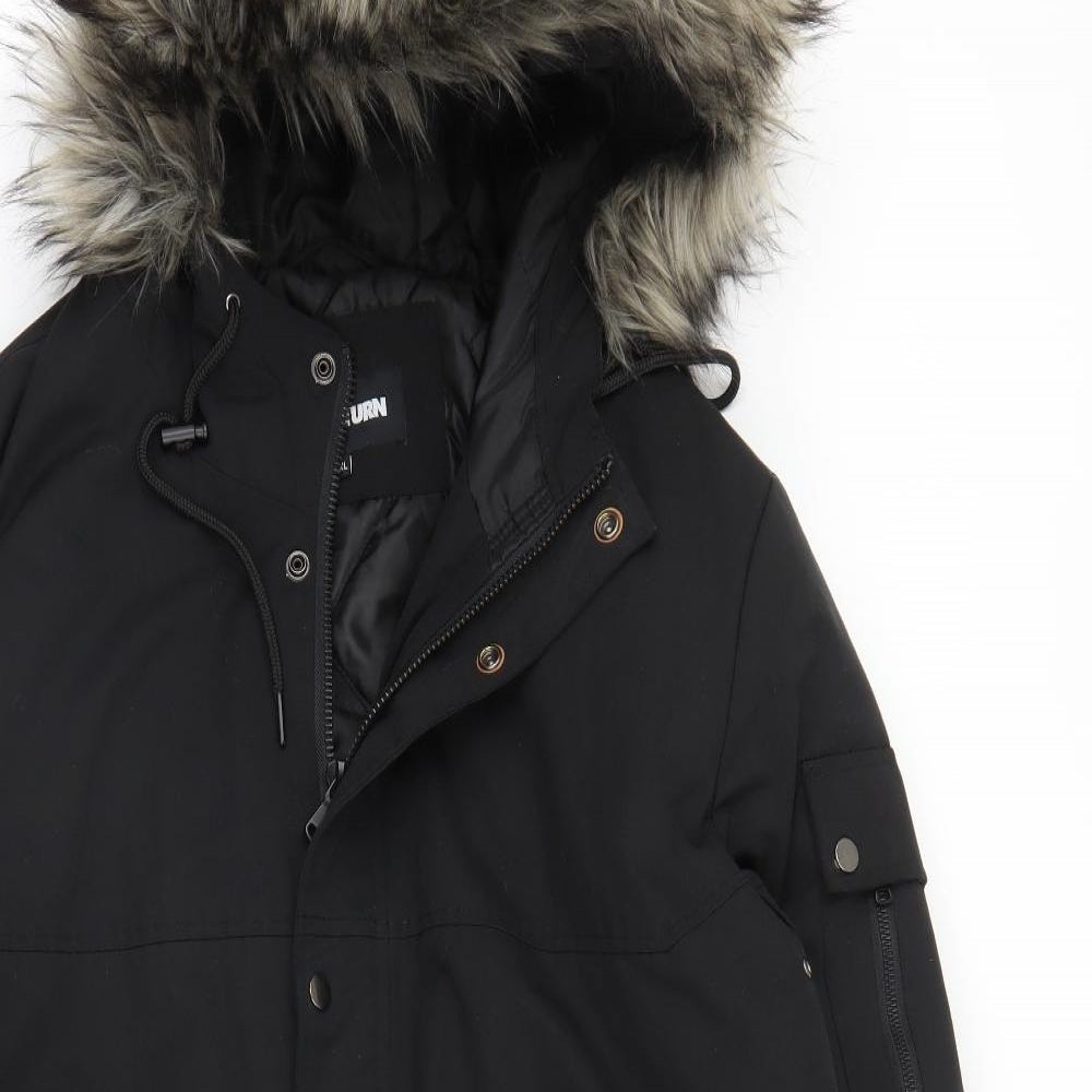 Your Turn Womens Black   Parka Coat Size XL