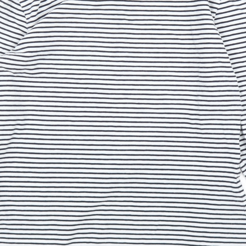 M&S Womens Blue Striped  Basic T-Shirt Size 10