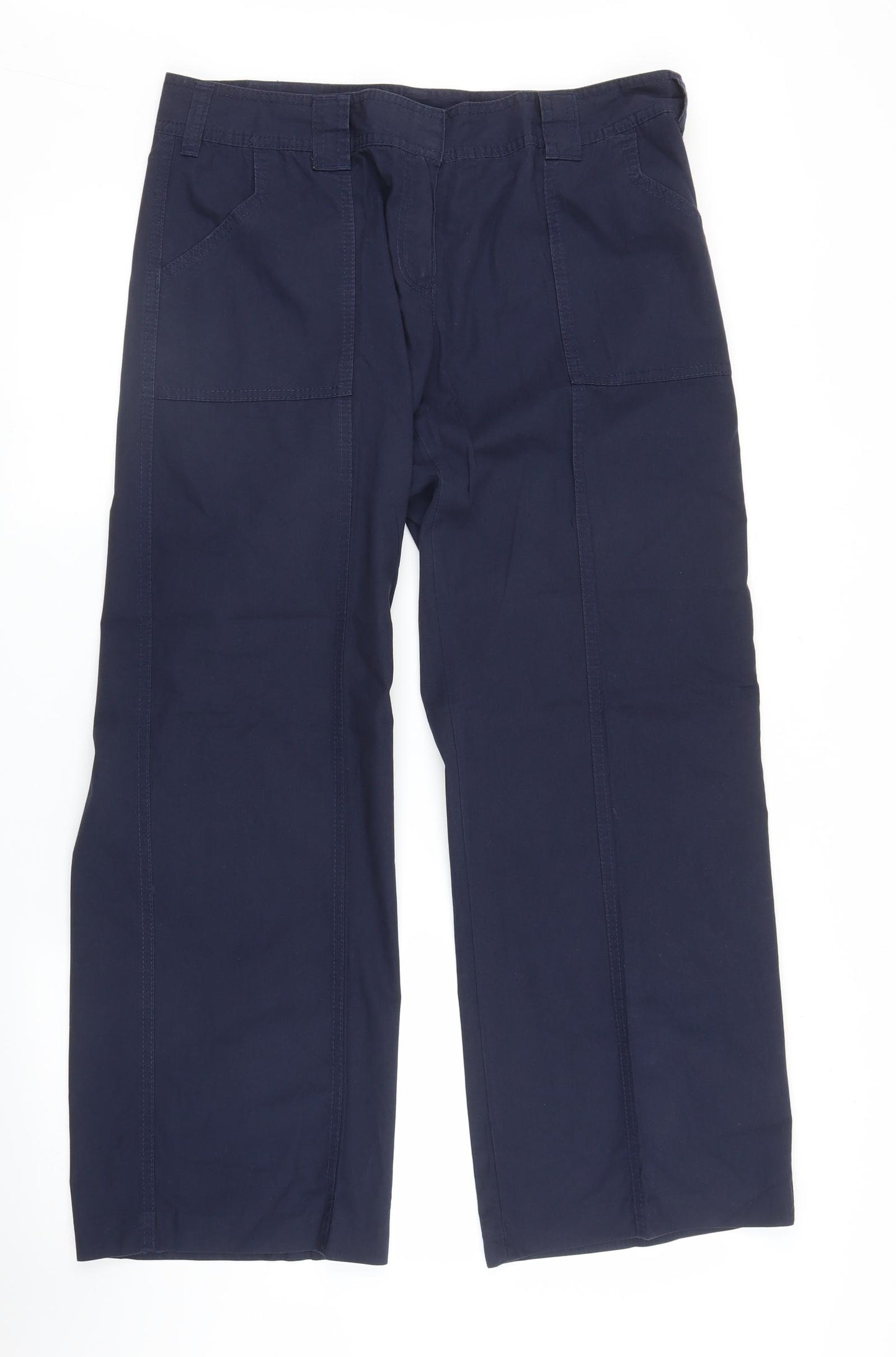 M&S Womens Blue   Carpenter Trousers Size 14 L28 in