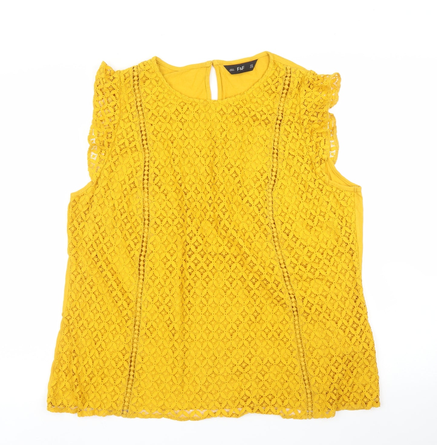 F&F Womens Yellow Floral  Basic Blouse Size 22