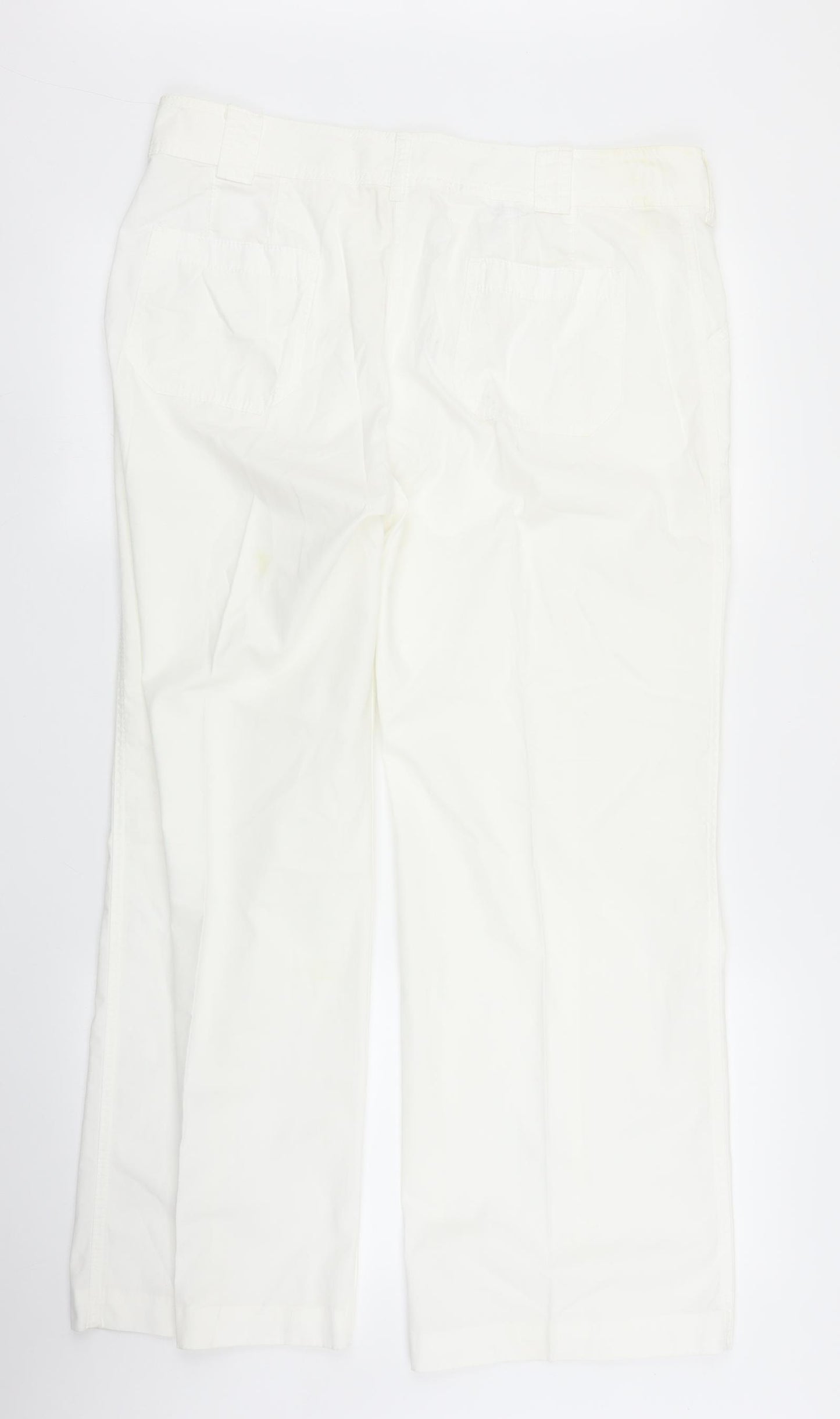 M&S Womens White   Trousers  Size 14 L28 in