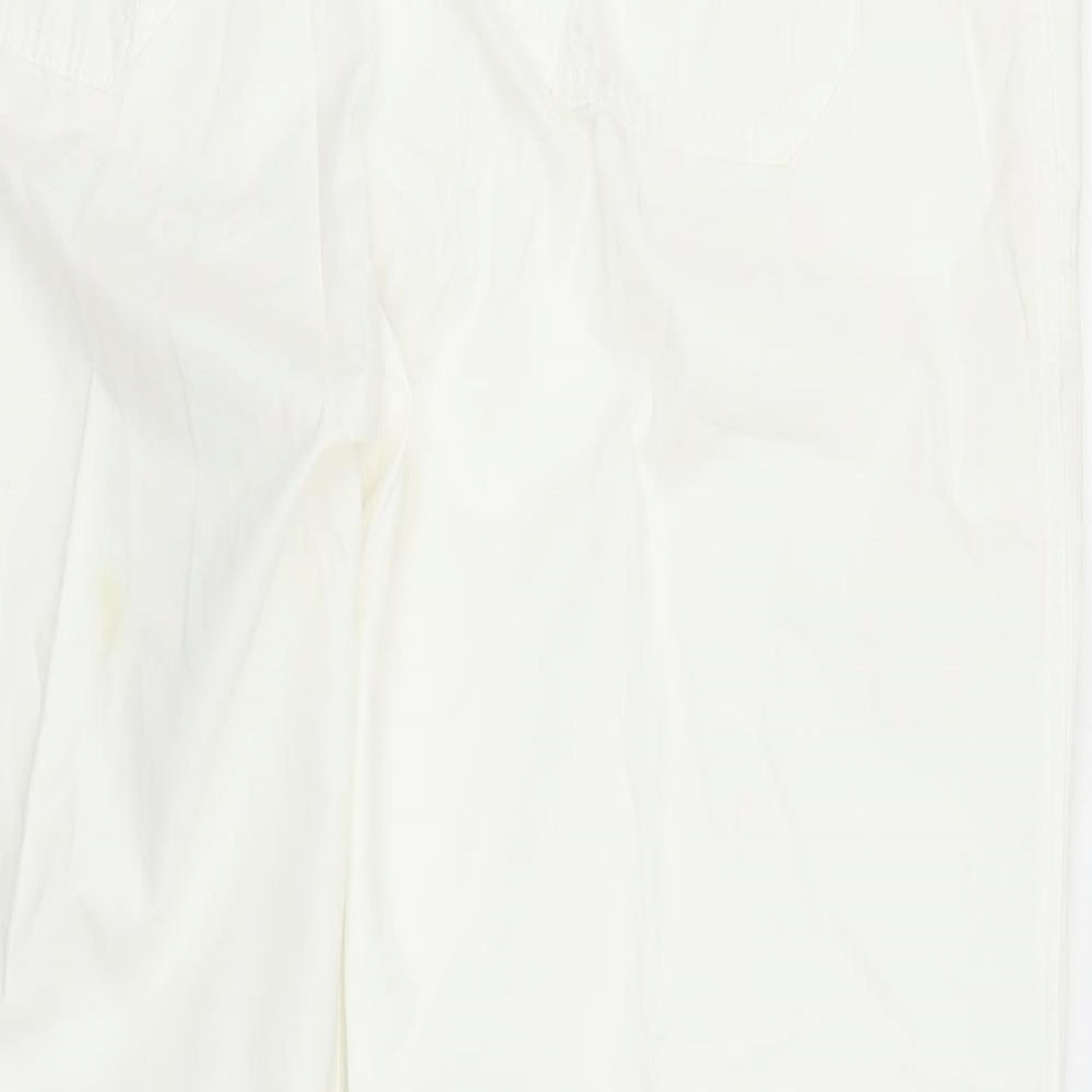 M&S Womens White   Trousers  Size 14 L28 in