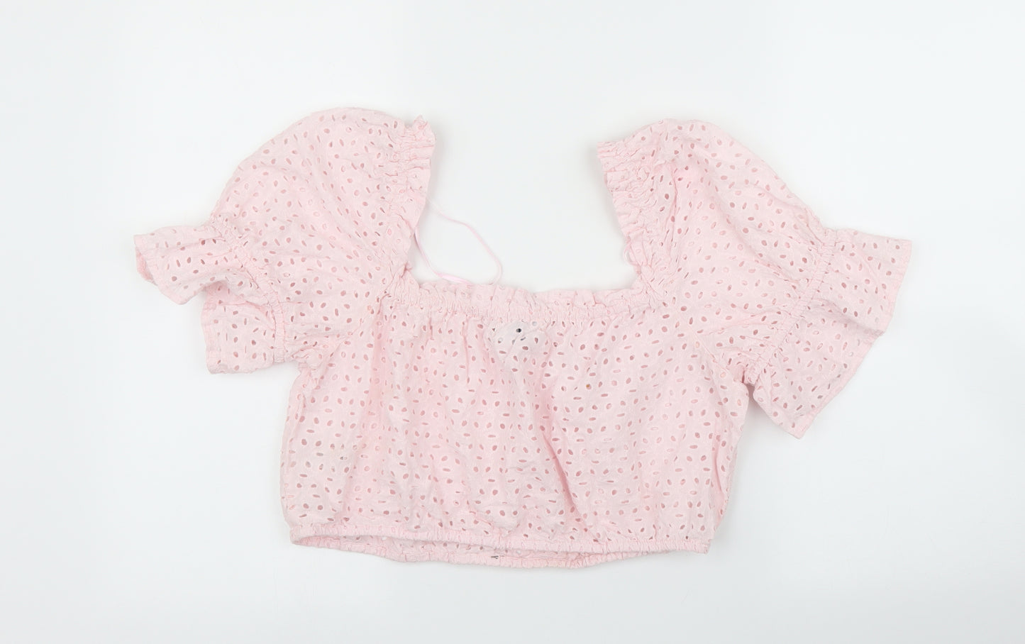 Primark Womens Pink Floral  Cropped Blouse Size L