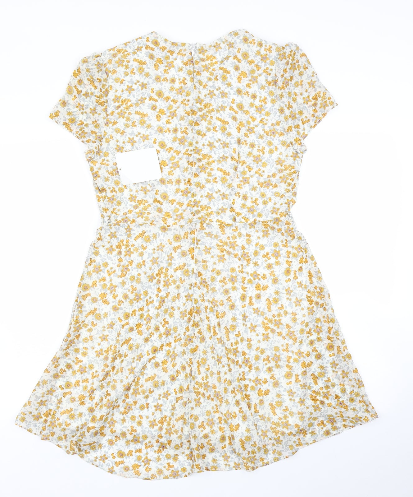 Glamorous Womens Yellow Floral  Fit & Flare  Size M