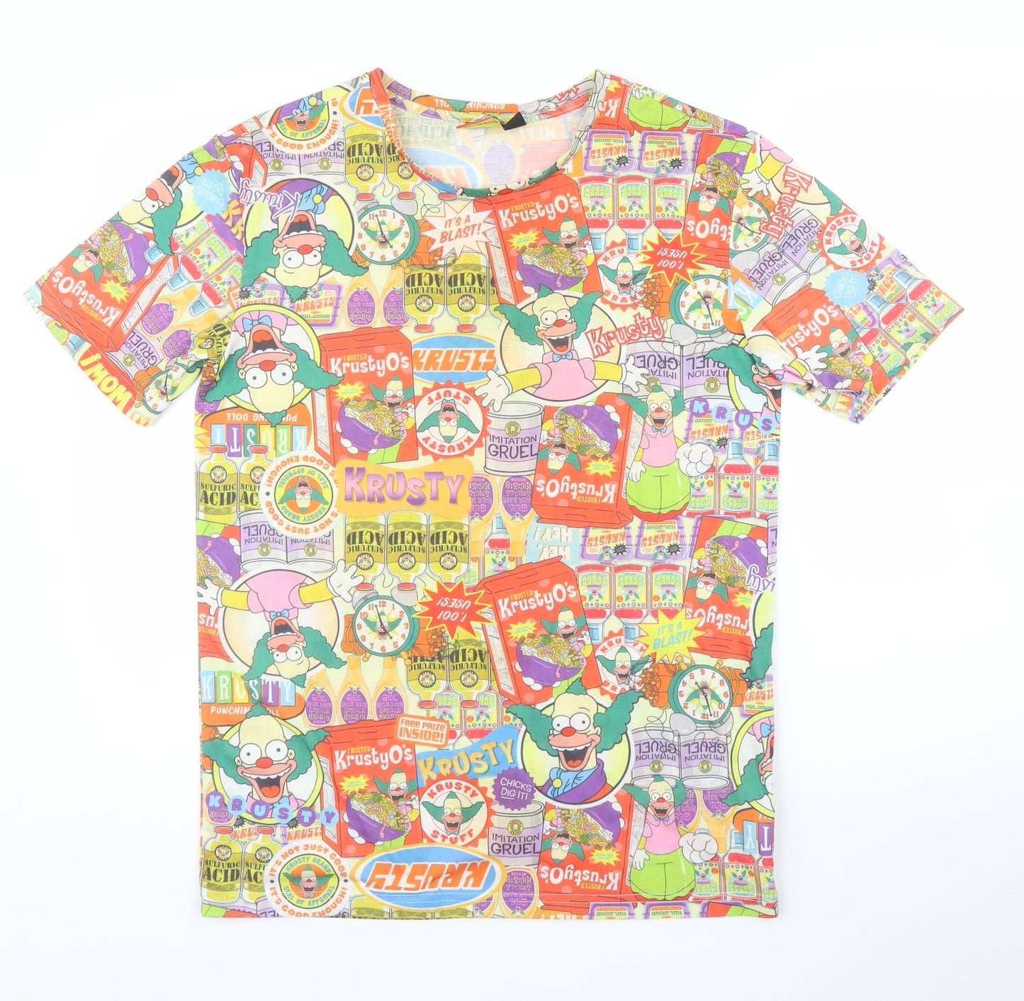 Primark Mens Orange    T-Shirt Size S  - The Simpson