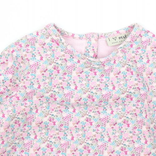 NEXT Girls Purple Floral  Pullover Jumper Size 3 Years
