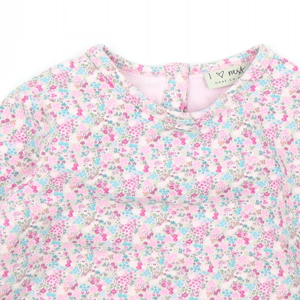 NEXT Girls Purple Floral  Pullover Jumper Size 3 Years