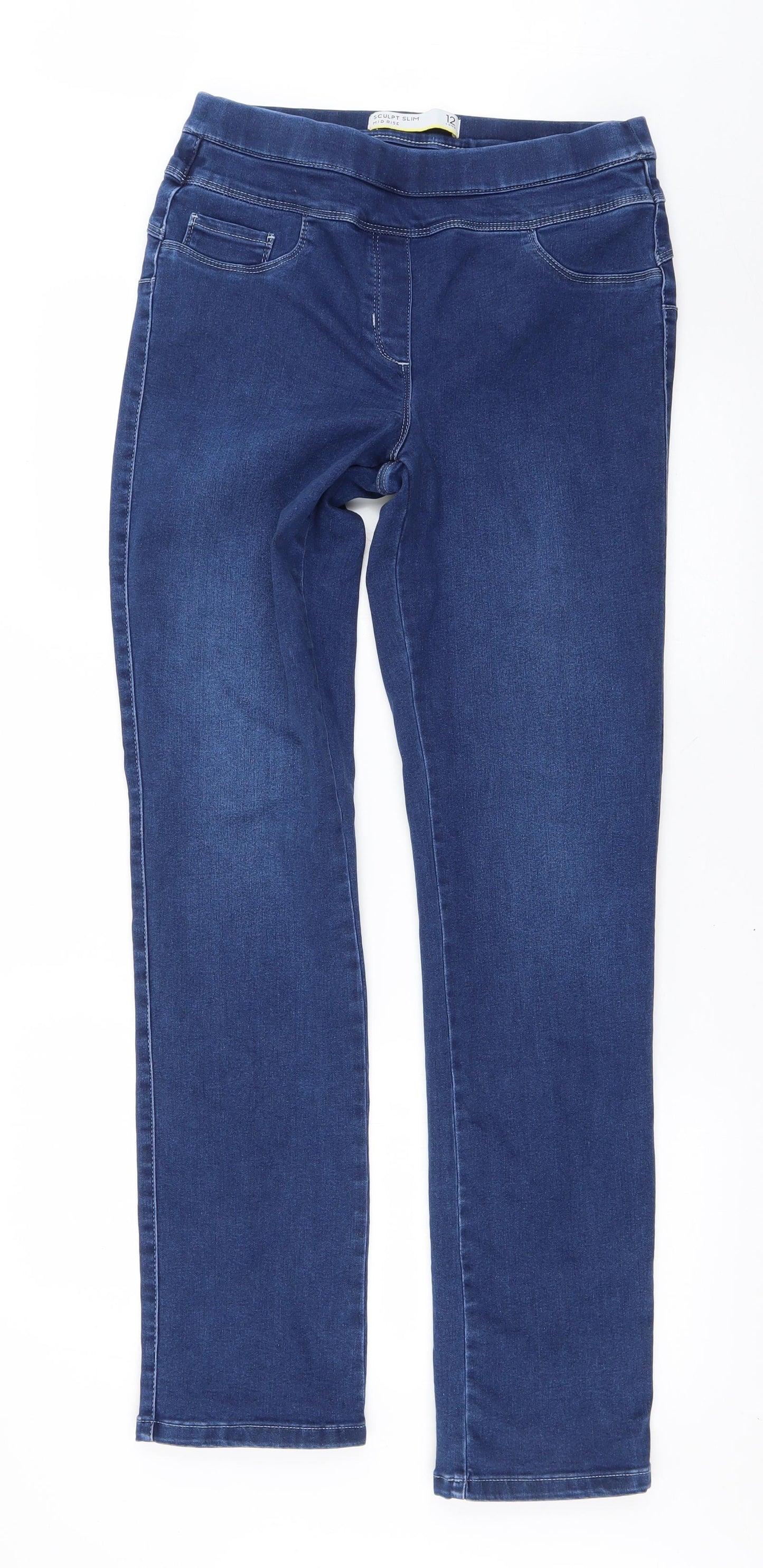 NEXT Womens Blue   Straight Jeans Size 12 L32 in