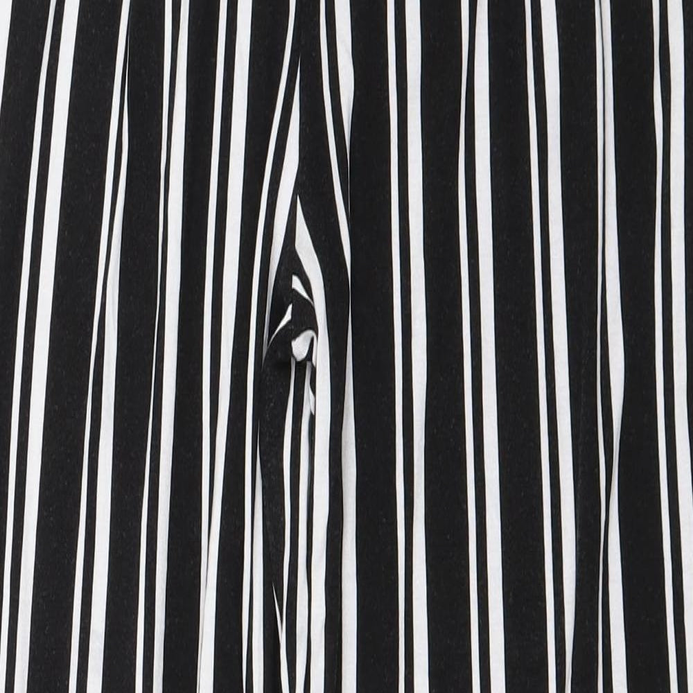 Peacocks Womens Black Striped  Trousers  Size 12 L29.5 in