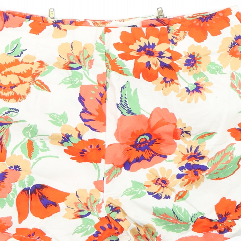 New Look Womens Multicoloured Floral  Hot Pants Shorts Size 10