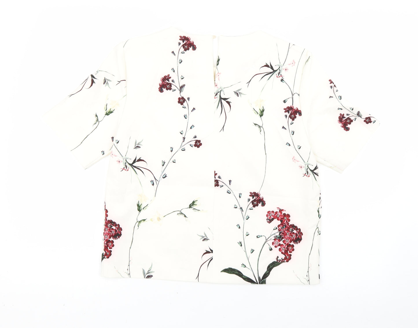 Zara Womens White Floral  Basic Blouse Size S