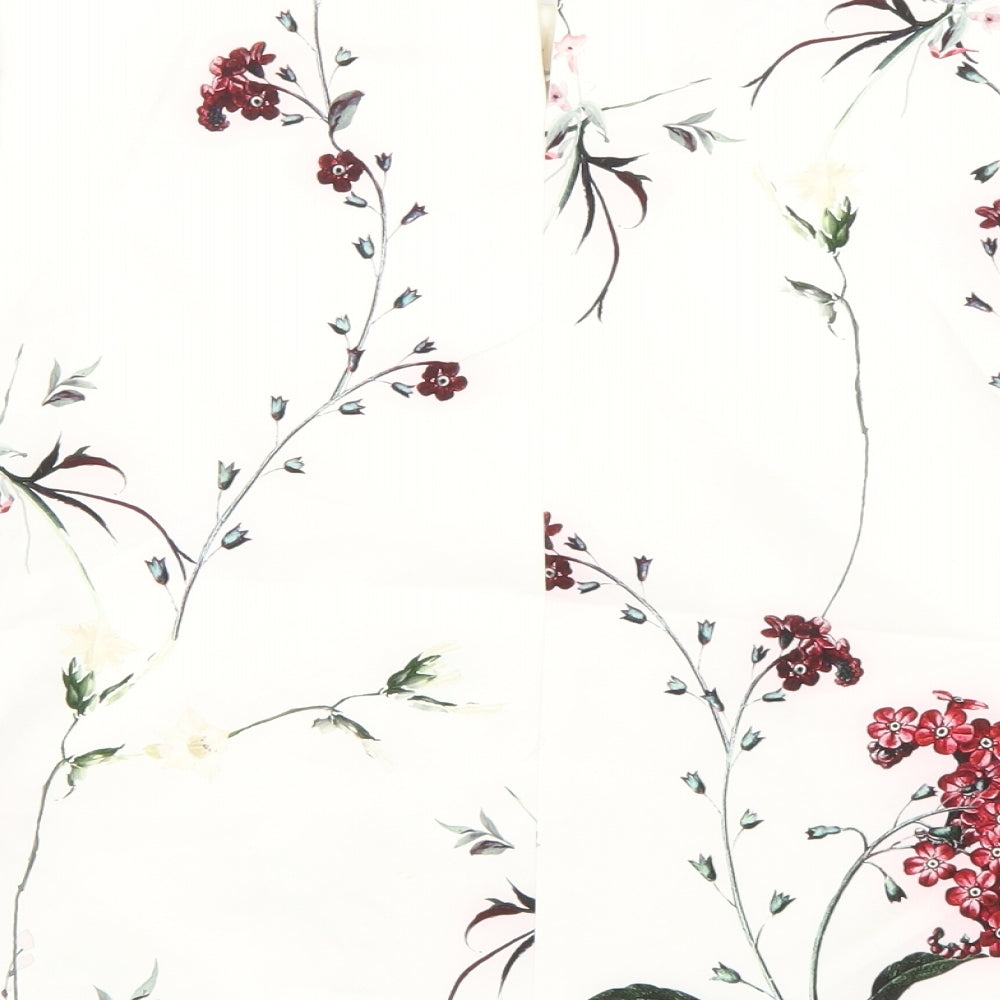 Zara Womens White Floral  Basic Blouse Size S