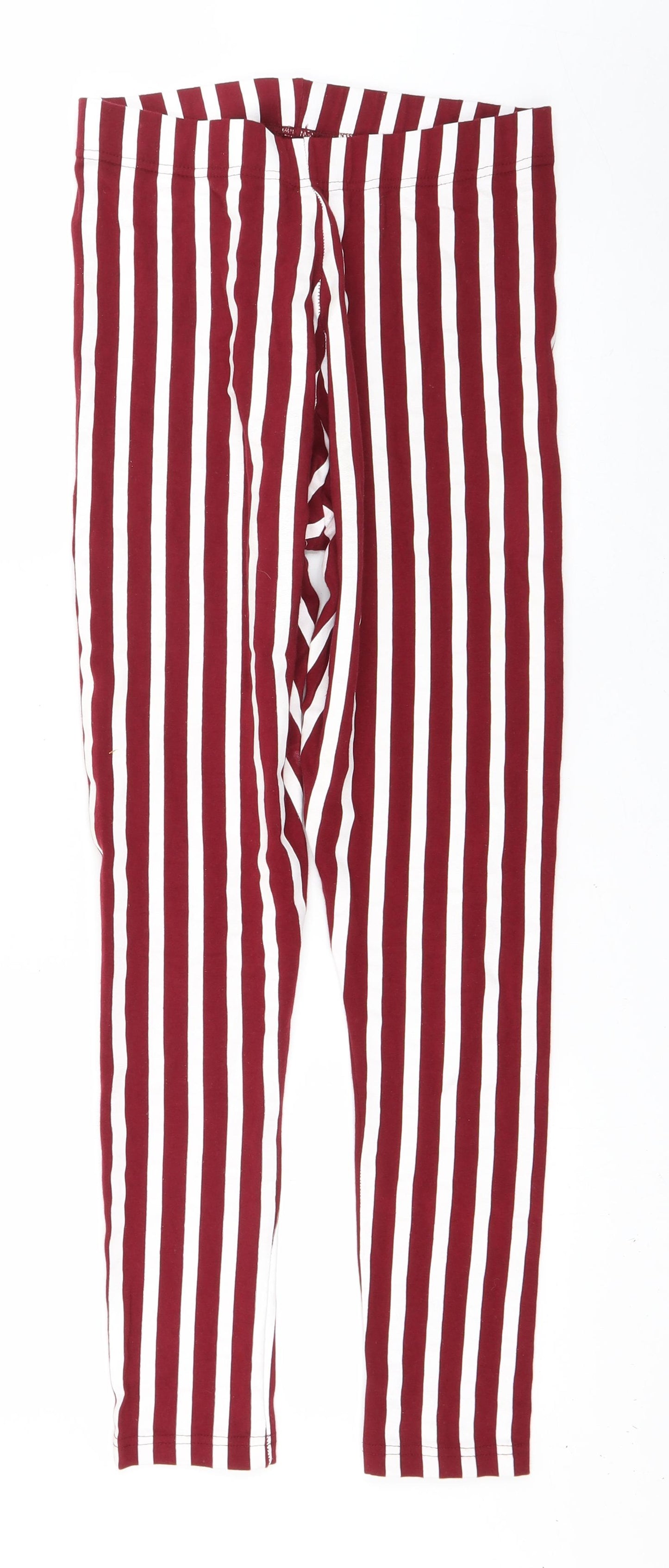 chen one Womens Red Striped  Jegging Trousers Size L L26 in