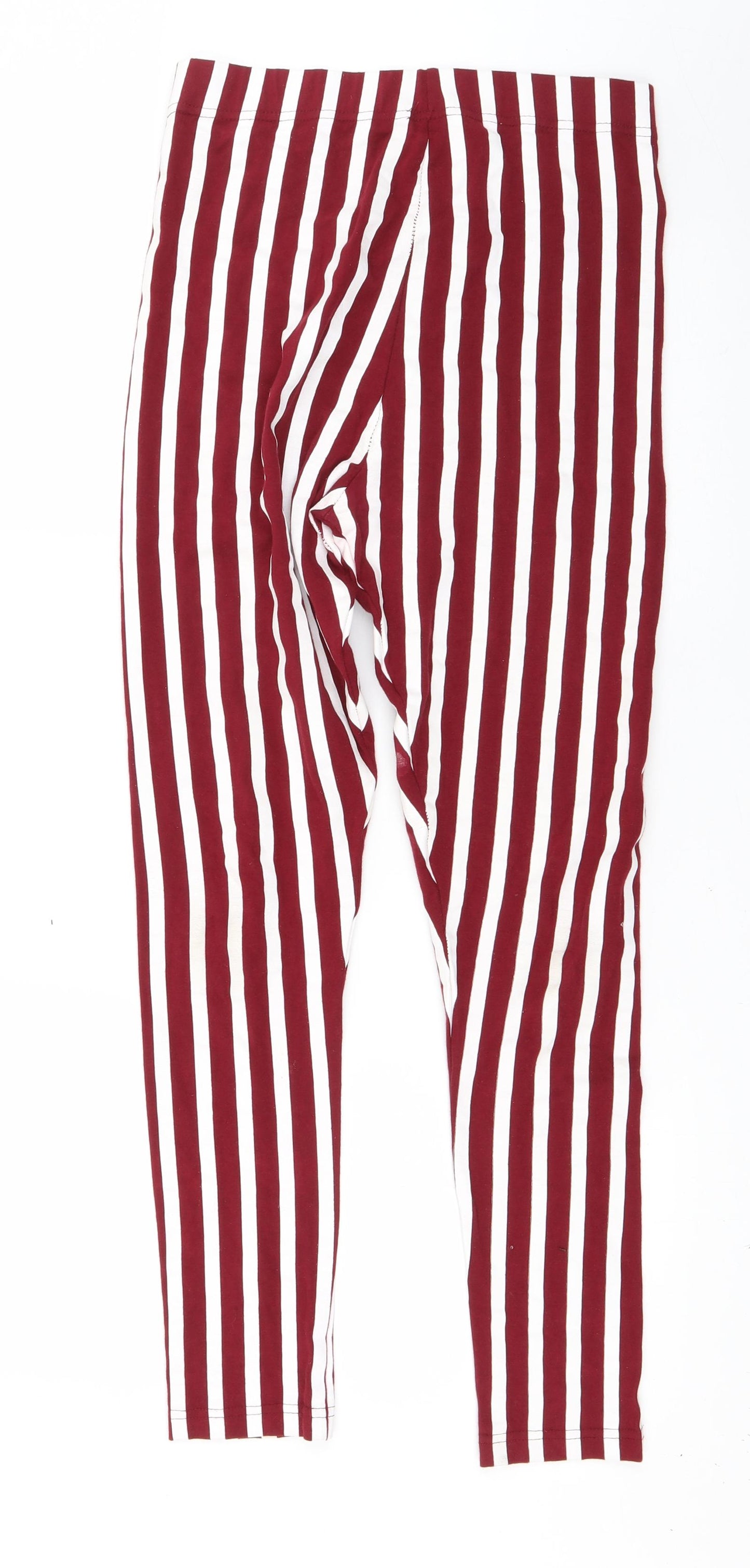 chen one Womens Red Striped  Jegging Trousers Size L L26 in