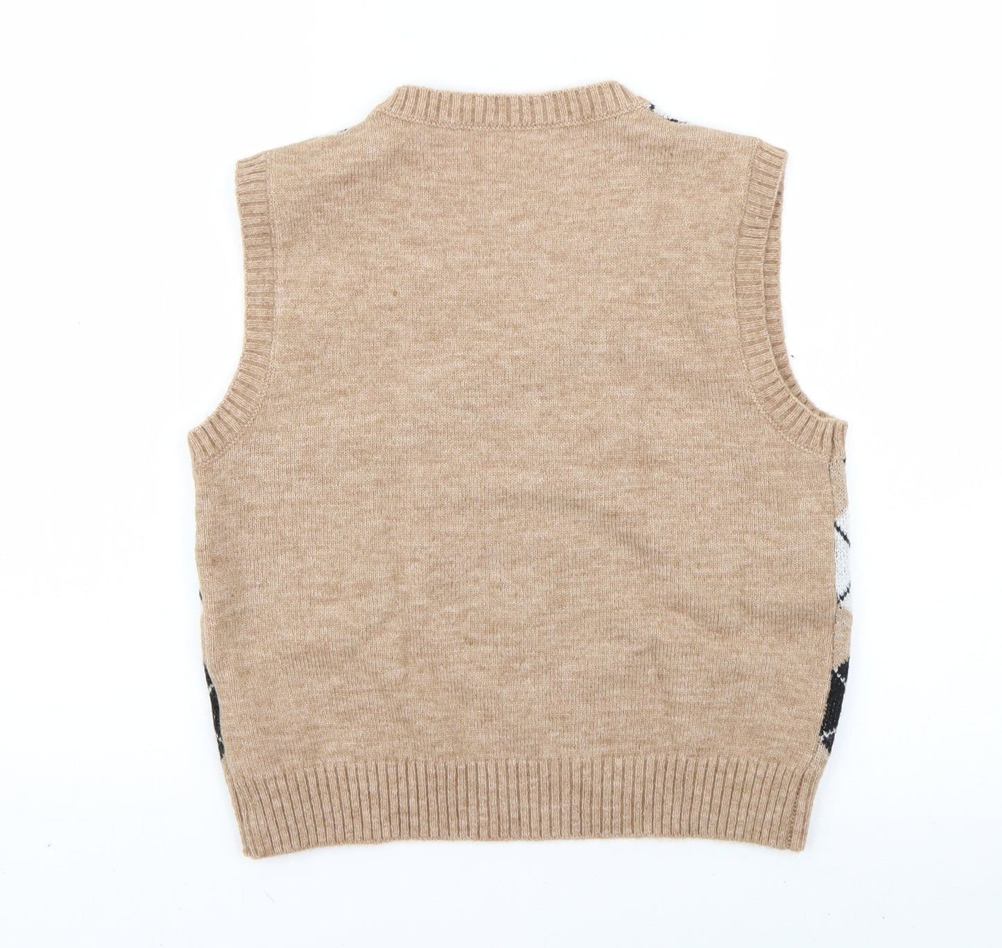 SheIn Womens Brown Check  Vest Jumper One Size