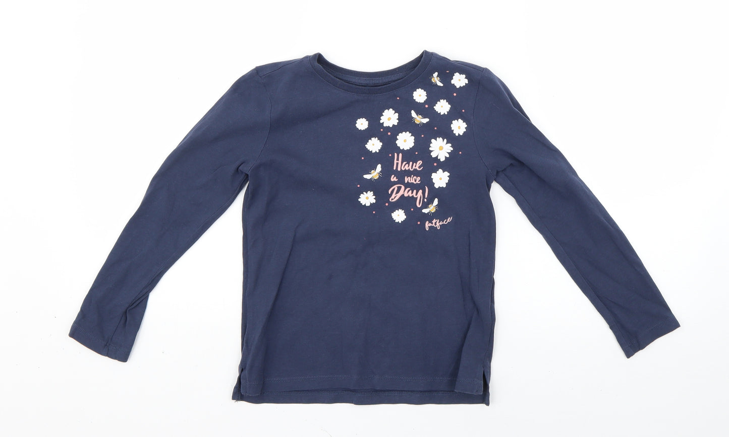 Fat Face Girls Blue   Basic T-Shirt Size 6-7 Years