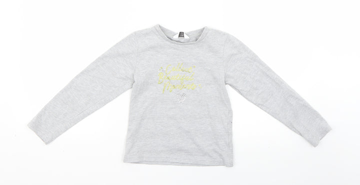Primark Girls Grey Basic T-Shirt Size 7-8 Years