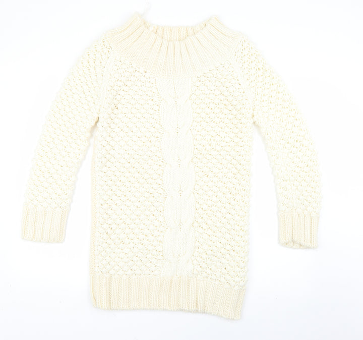 Miss Selfridge Womens White Pullover Jumper Size 14