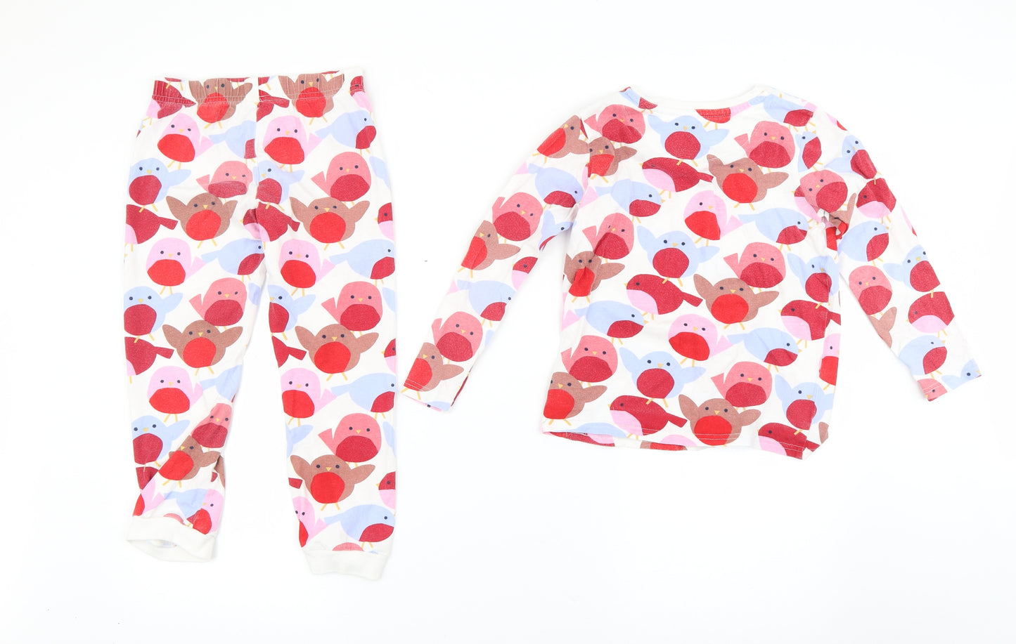 Marks and Spencer Girls Multicoloured Solid  Top Pyjama Set Size 5-6 Years