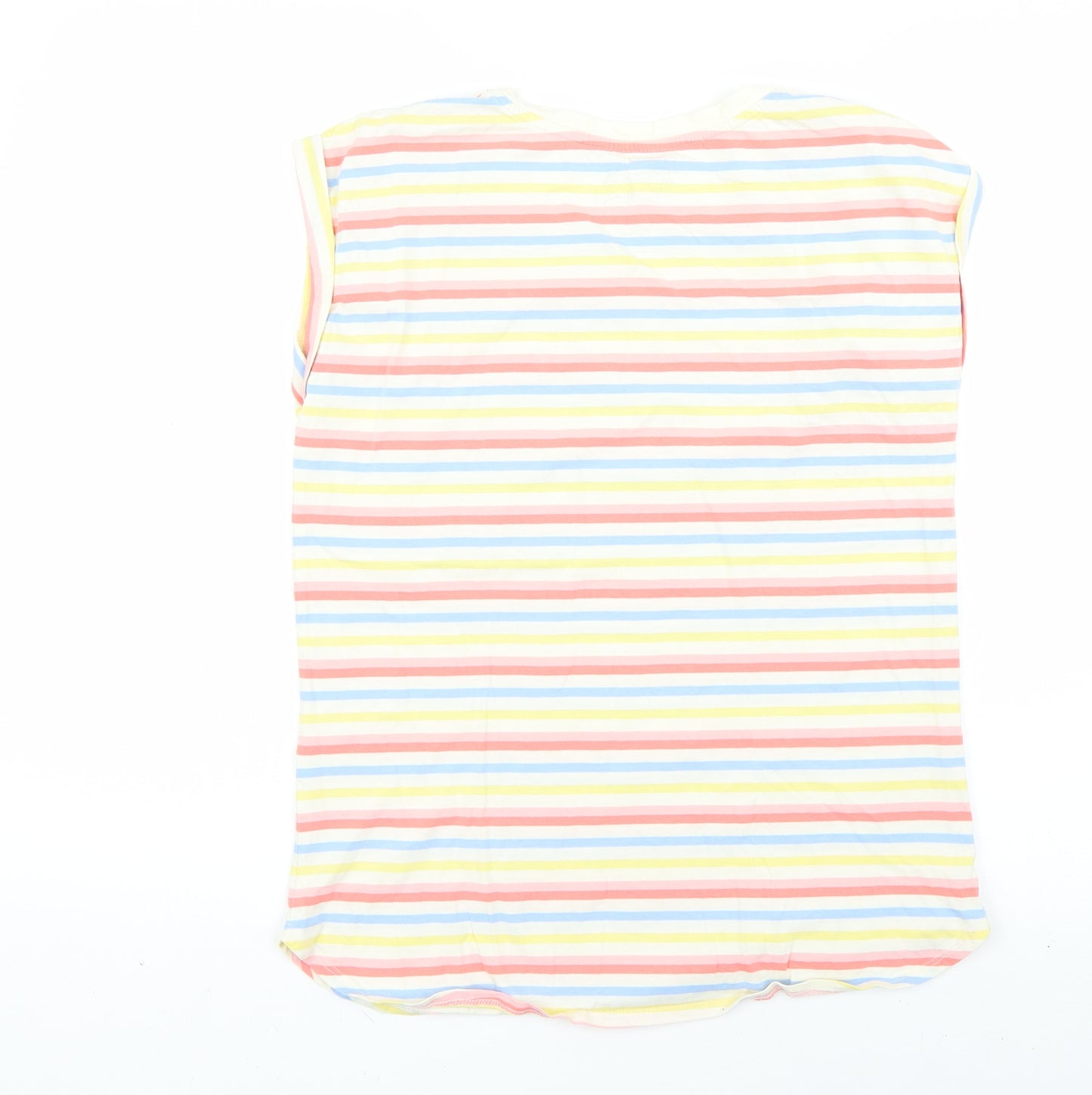 M&Co Womens Multicoloured Striped  Basic T-Shirt Size 12