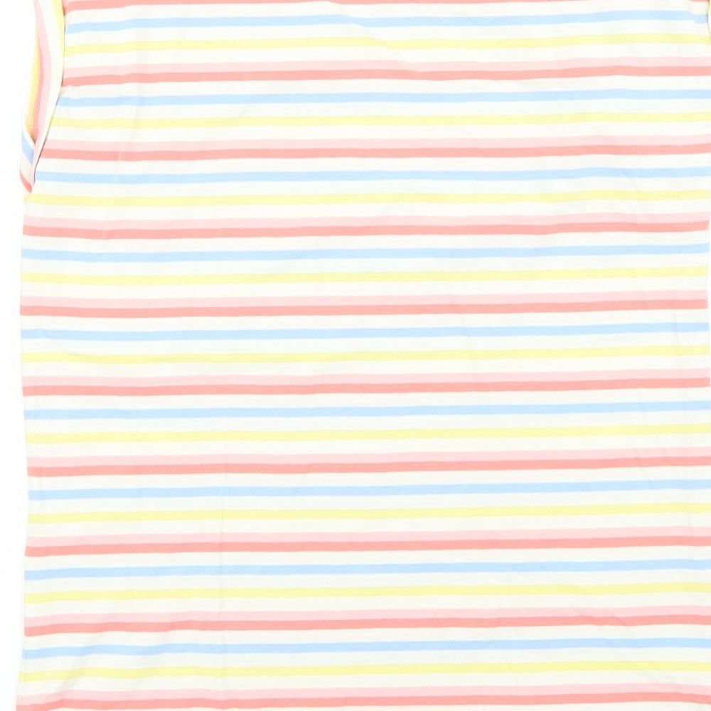 M&Co Womens Multicoloured Striped  Basic T-Shirt Size 12