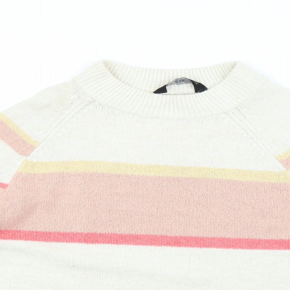 F&F Womens Multicoloured Striped  Pullover Jumper Size 12