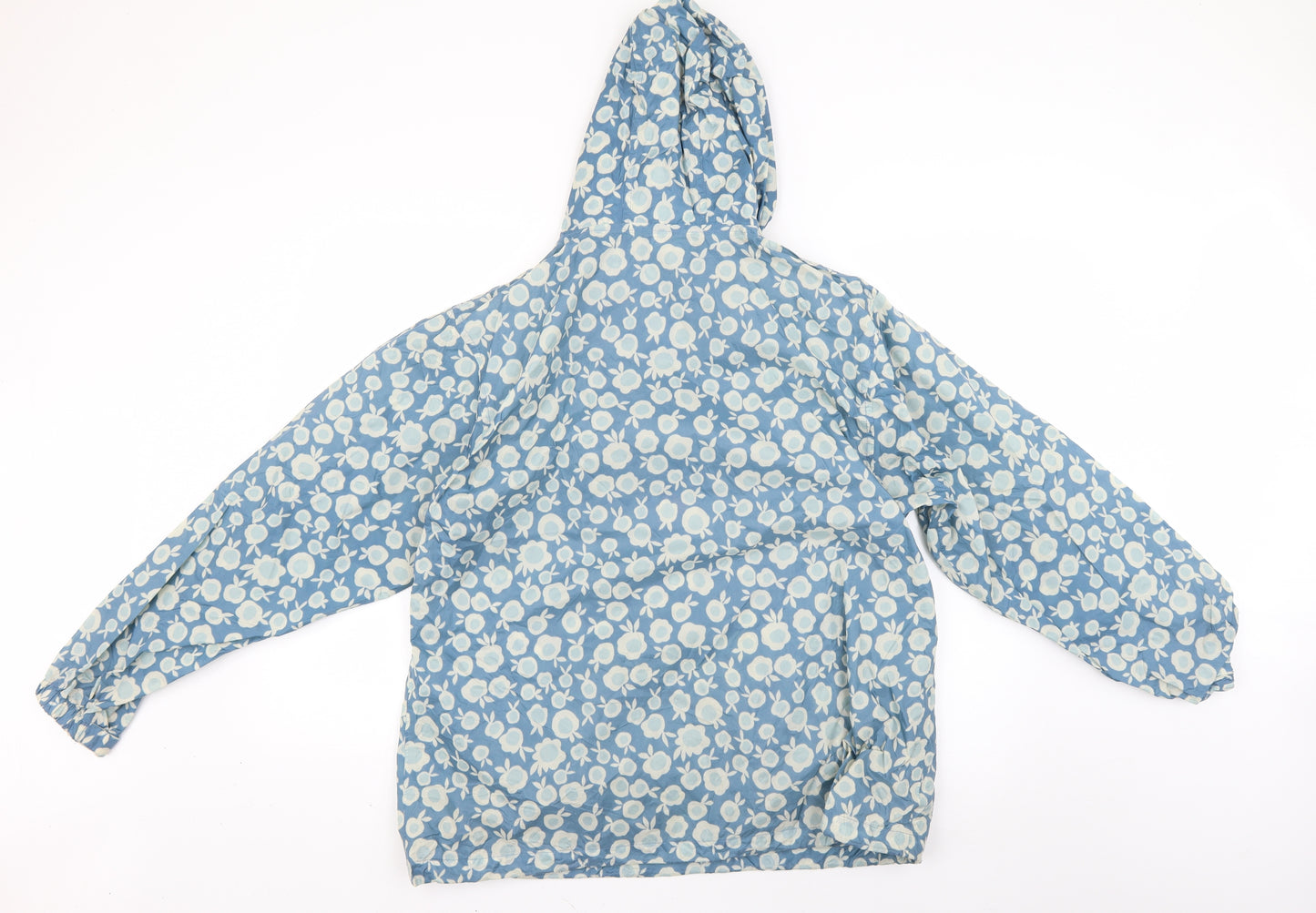 kag in a bag Womens Blue Floral  Anorak Coat Size L
