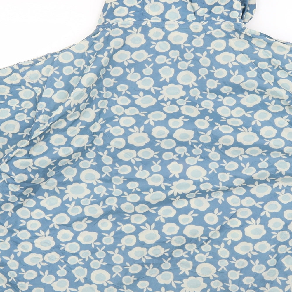 kag in a bag Womens Blue Floral  Anorak Coat Size L