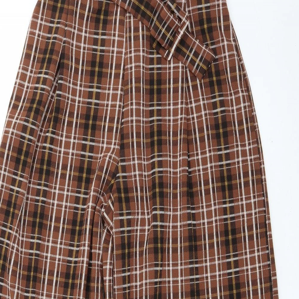 I SAW IT FIRST Womens Brown Check  Trousers  Size 14 L31 in